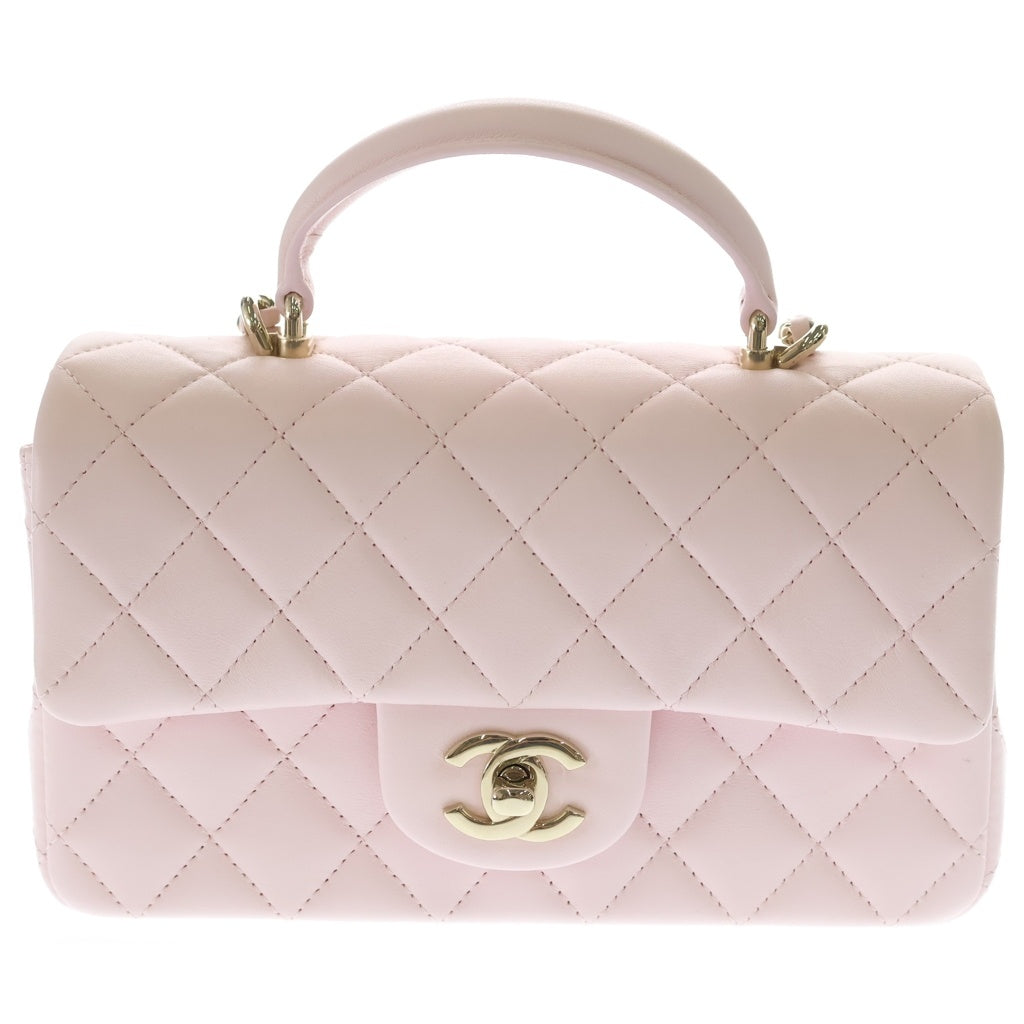 CHANEL(シャネル) トップハンドル 2WAYバッグ ハンドバッグ ショルダーバッグ ピンク ラムスキン AS2431 ゴールド金具 レディース