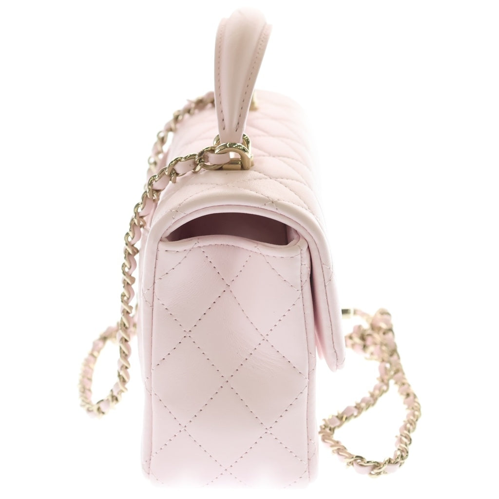 CHANEL(シャネル) トップハンドル 2WAYバッグ ハンドバッグ ショルダーバッグ ピンク ラムスキン AS2431 ゴールド金具 レディース