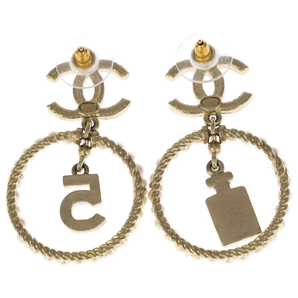 CHANEL(シャネル) A20C ココマーク No.5 パフューム フェイクパール ラインストーン イヤリング ピアス ゴールド レディース