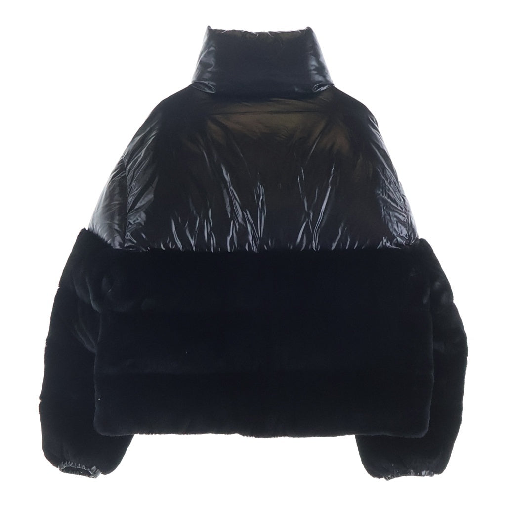 MONCLER(モンクレール) 20AW Logodec ダウンジャケット フェイクファー切り替え ブラック F20931A51R0 レディース