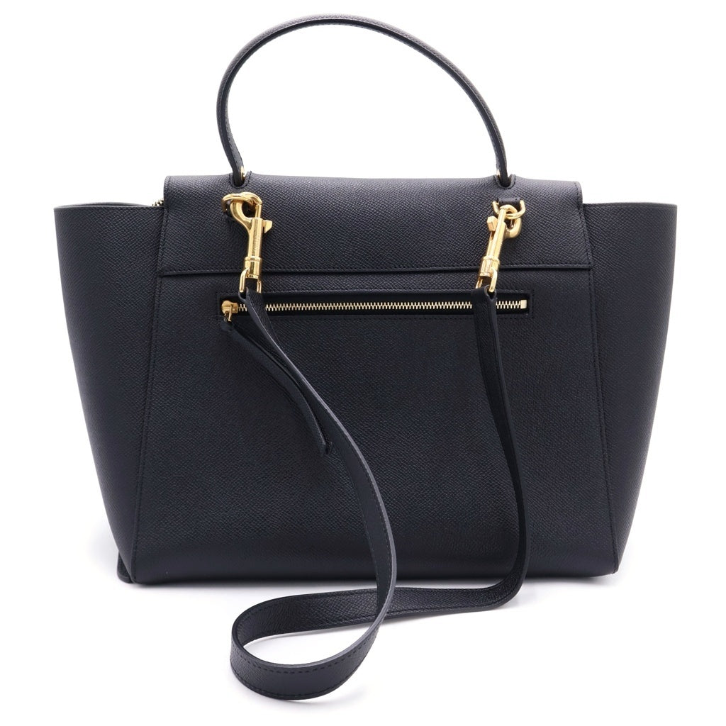 CELINE(セリーヌ) ベルトバッグ マイクロ レザー 2WAY ハンド ショルダーバッグ ゴールド金具 ブラック レディース
