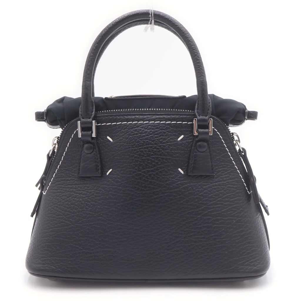 Martin Margiela 22(マルタンマルジェラ) 5AC マイクロ 2WAYバッグ ショルダーバッグ ハンドバッグ ブラック レザー シルバー金具 レディース