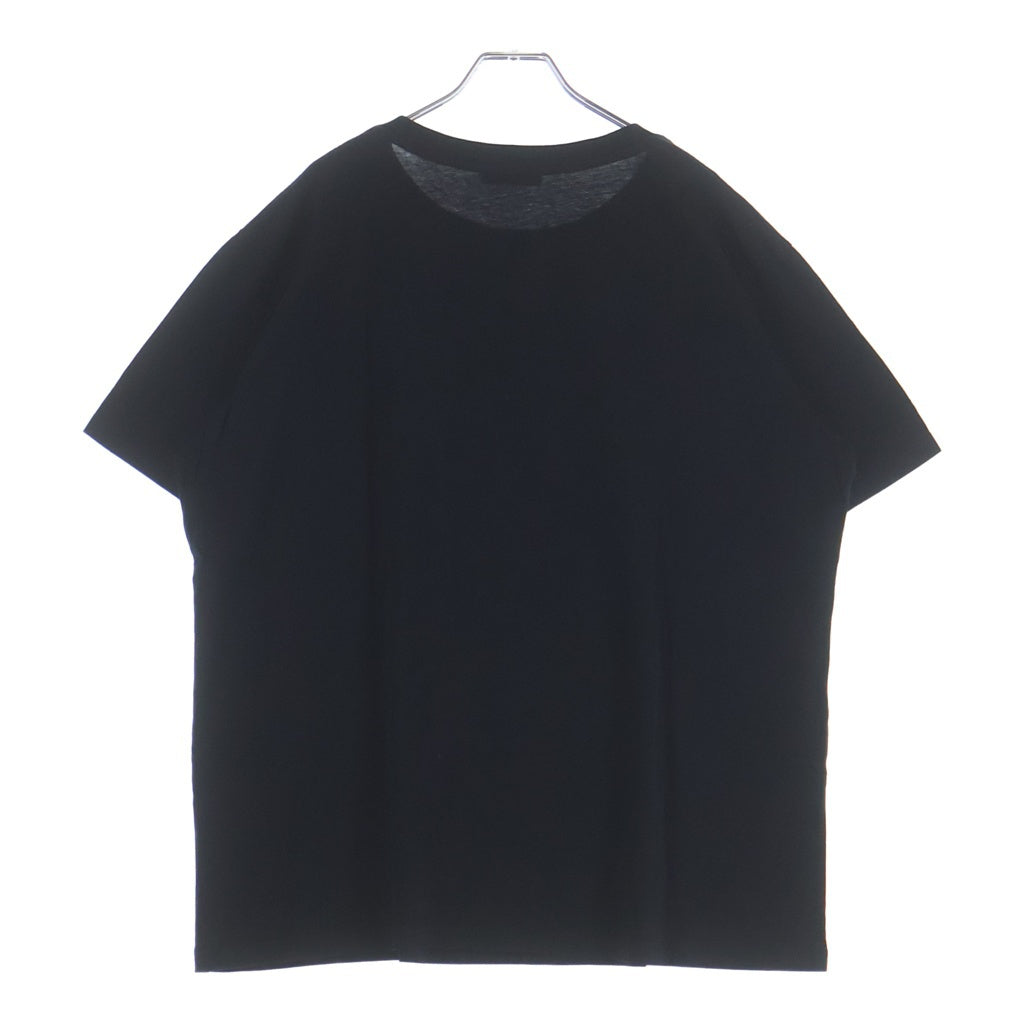 BALMAIN(バルマン) レイヤードデザイン フロントプリント 半袖Tシャツ カットソー ブラック EG028BC88 レディース