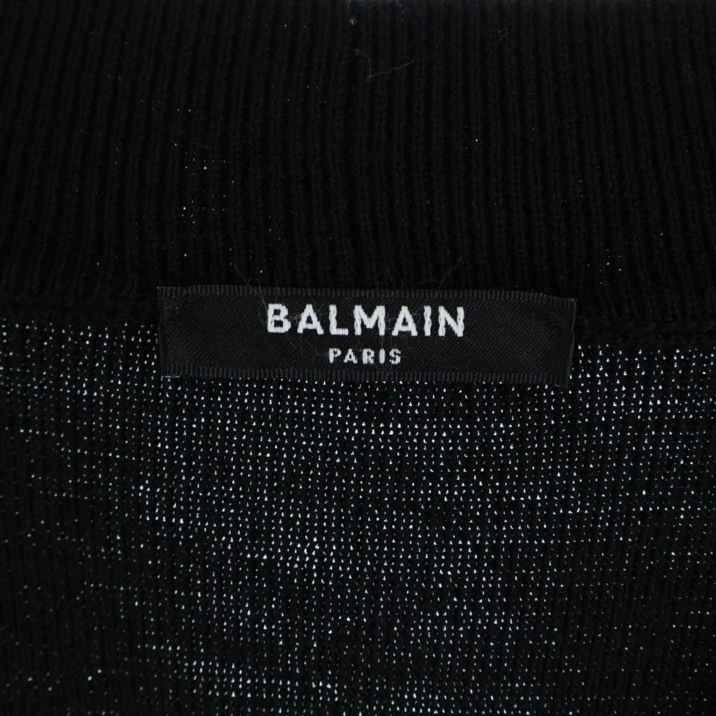 BALMAIN(バルマン) エンブレムロゴ ライオンボタン ウール ニット カーディガン ブラック KL00705KH レディース