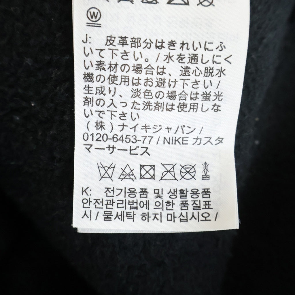 SUPREME(シュプリーム) 19AW ×NIKE Leather Applique Hooded Sweatshirt ナイキ レザーパッチ スウェットプルオーバーパーカー ブラック CK6225-010