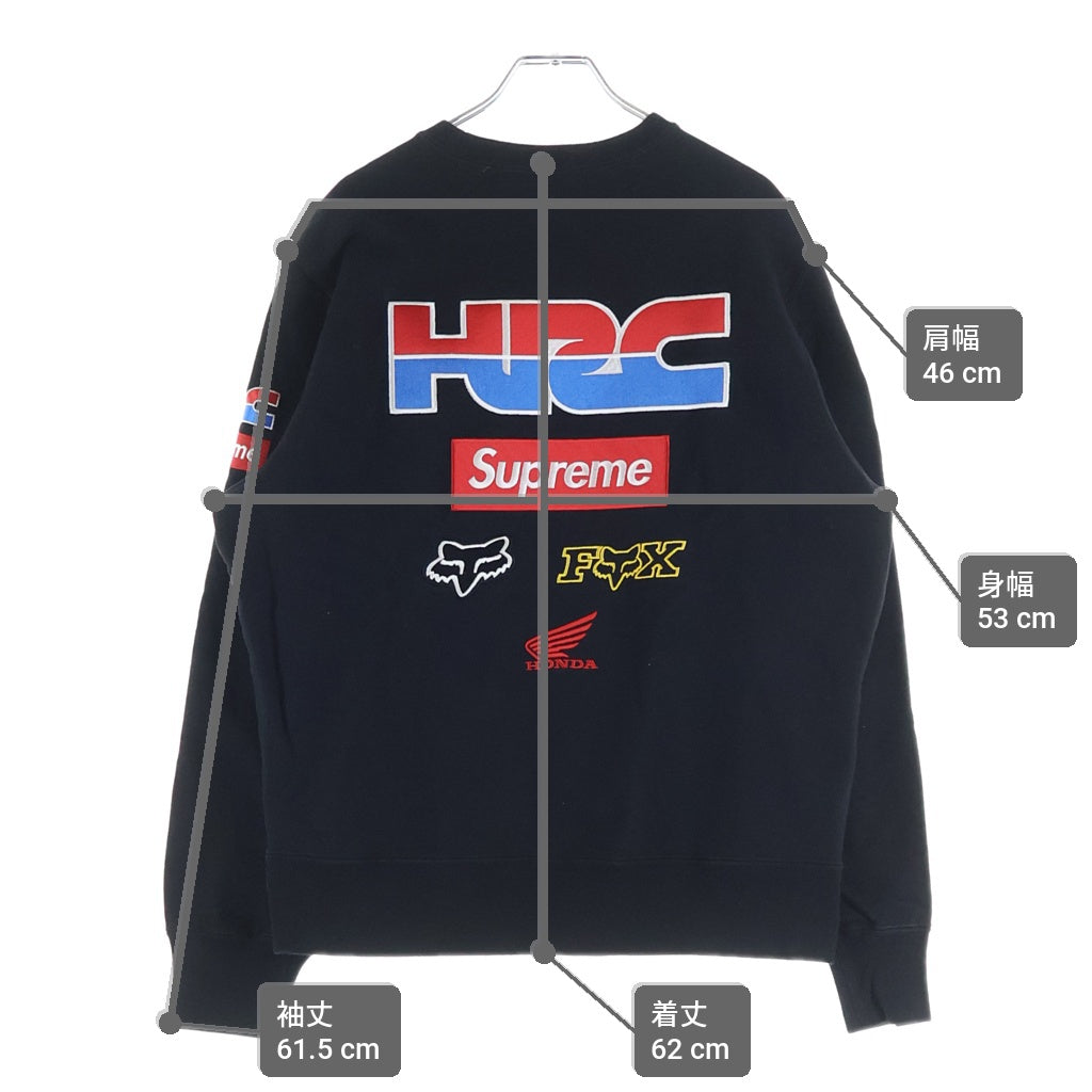 SUPREME(シュプリーム) 19AW Honda Fox Racing Crewneck Black クルーネックスウェット トレーナー ブラック #S