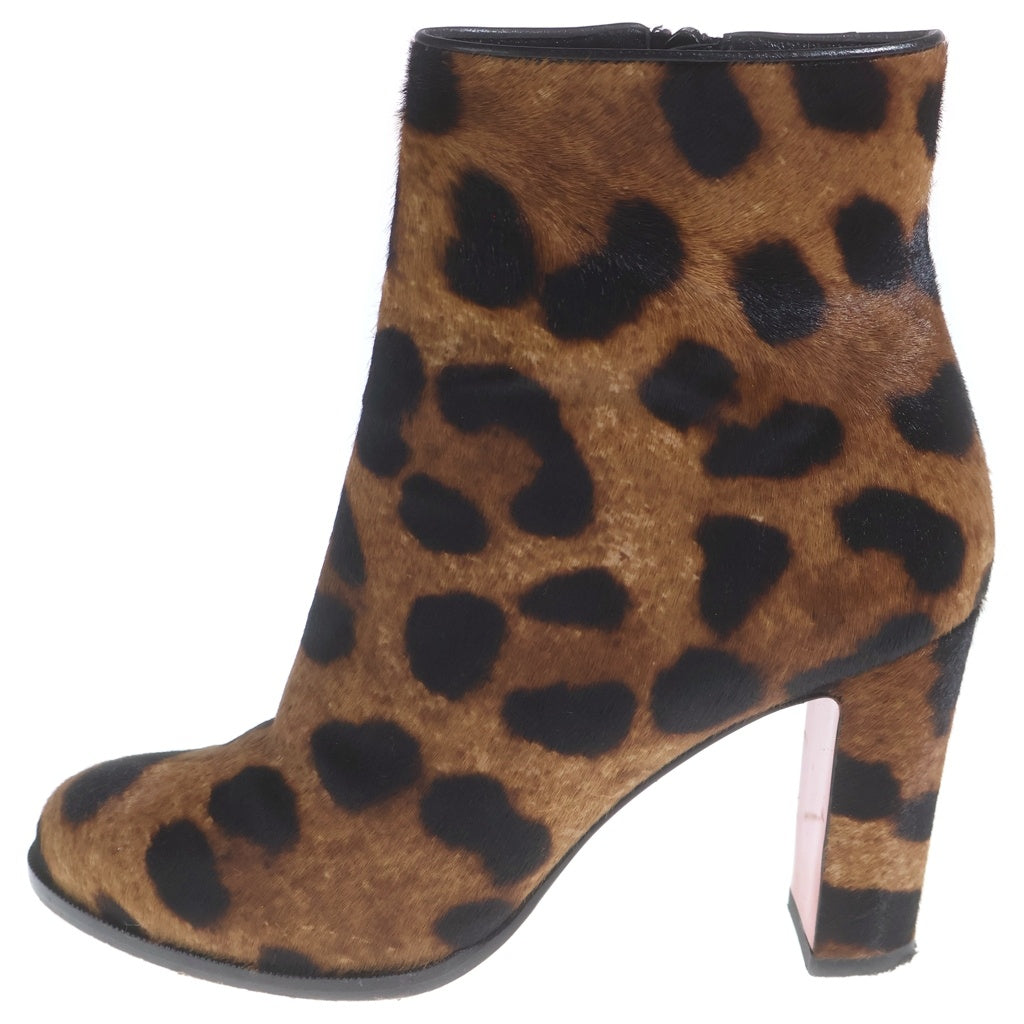 CHRISTIAN LOUBOUTIN(クリスチャンルブタン) Leopard Ankle Boots レオパード アンクル ブーツ ハラコ ブラウン/ブラック レディース