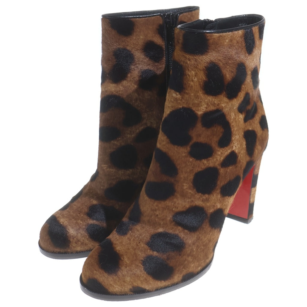 CHRISTIAN LOUBOUTIN(クリスチャンルブタン) Leopard Ankle Boots レオパード アンクル ブーツ ハラコ ブラウン/ブラック レディース