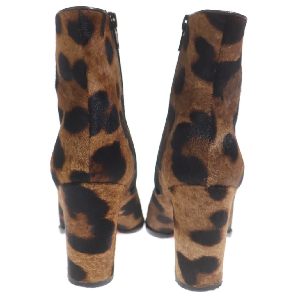 CHRISTIAN LOUBOUTIN(クリスチャンルブタン) Leopard Ankle Boots レオパード アンクル ブーツ ハラコ ブラウン/ブラック レディース