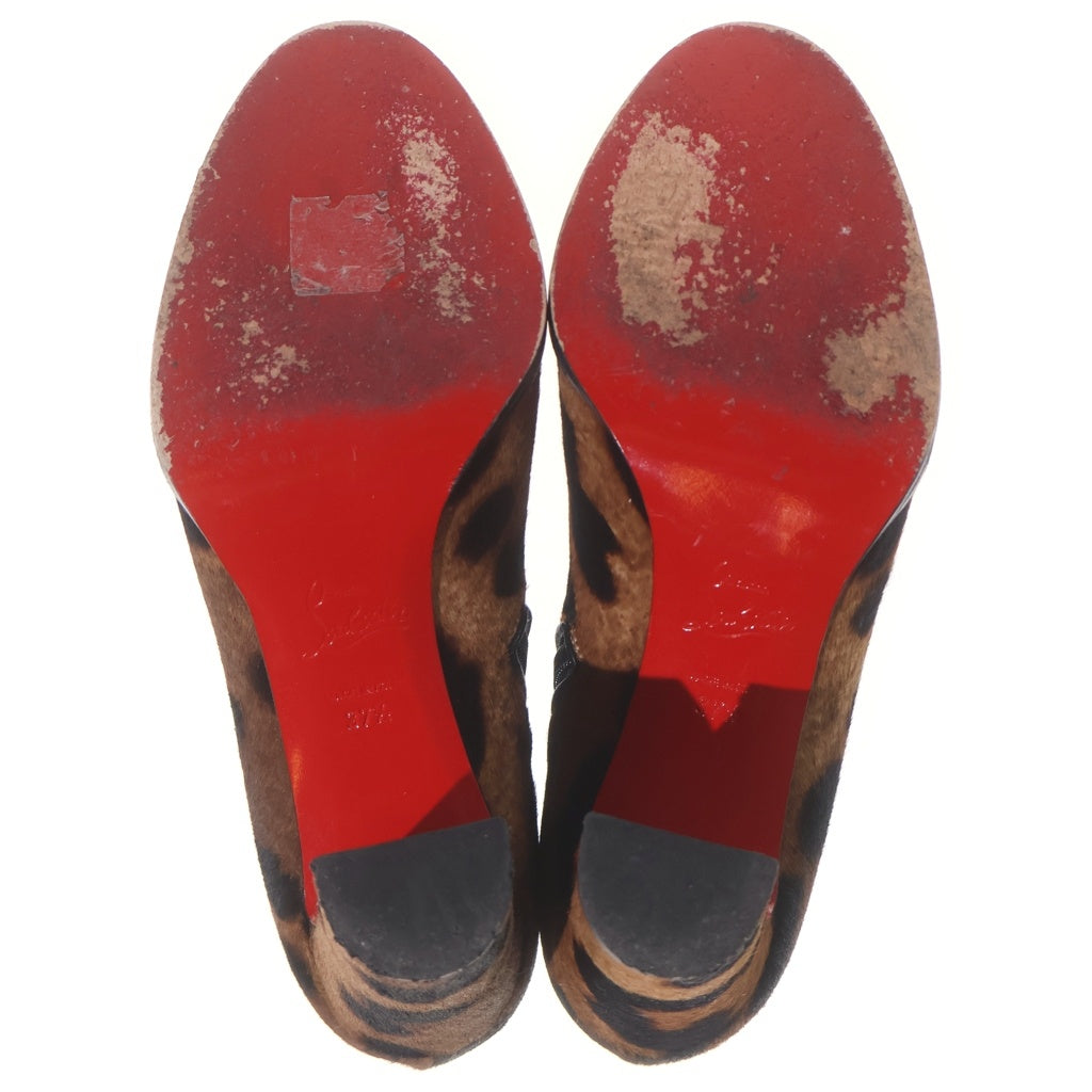 CHRISTIAN LOUBOUTIN(クリスチャンルブタン) Leopard Ankle Boots レオパード アンクル ブーツ ハラコ ブラウン/ブラック レディース