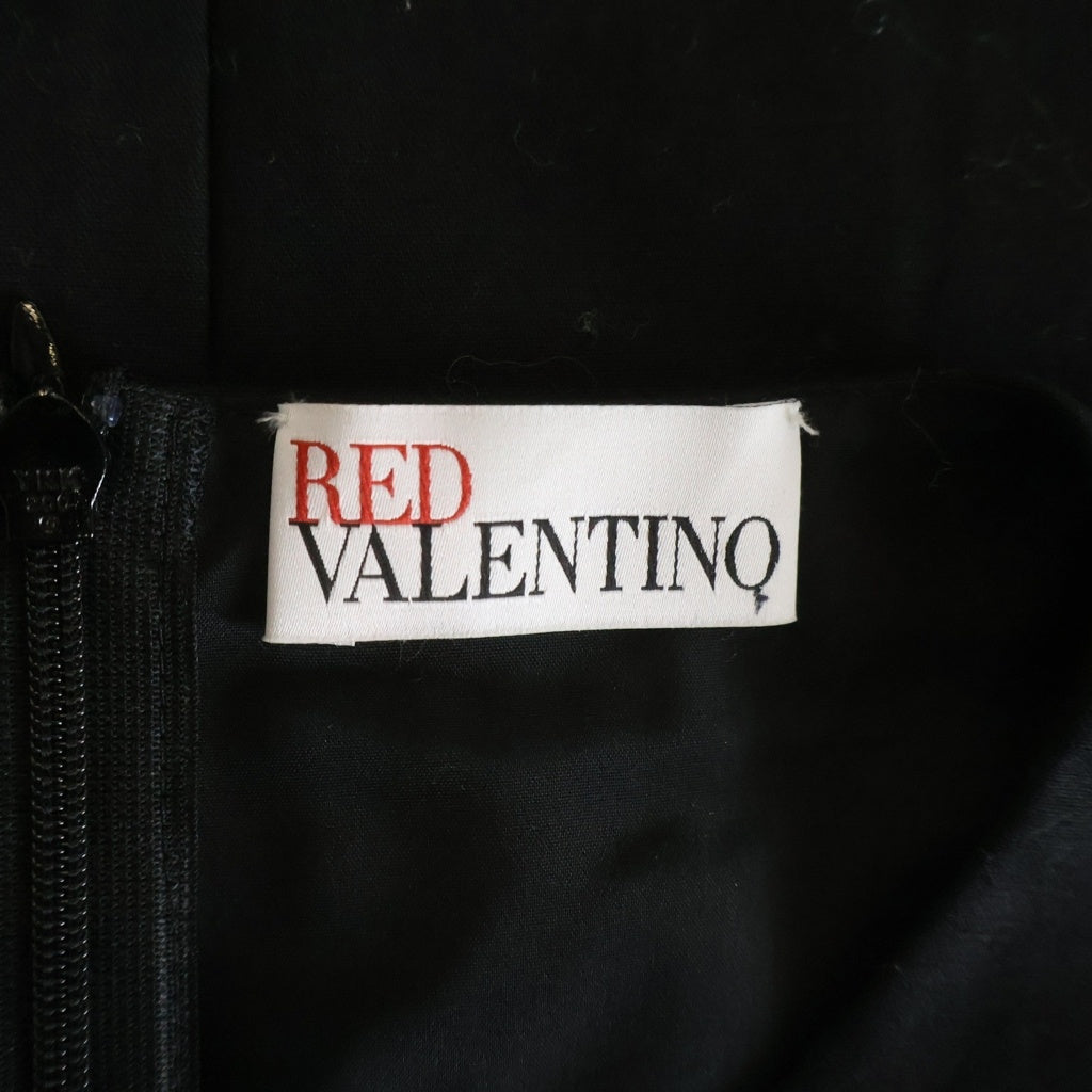 RED VALENTINO(レッド ヴァレンティノ) ノースリーブ ワンピース ロングドレス レースアップ アセテート ブラック RR0VAD300VL レディース