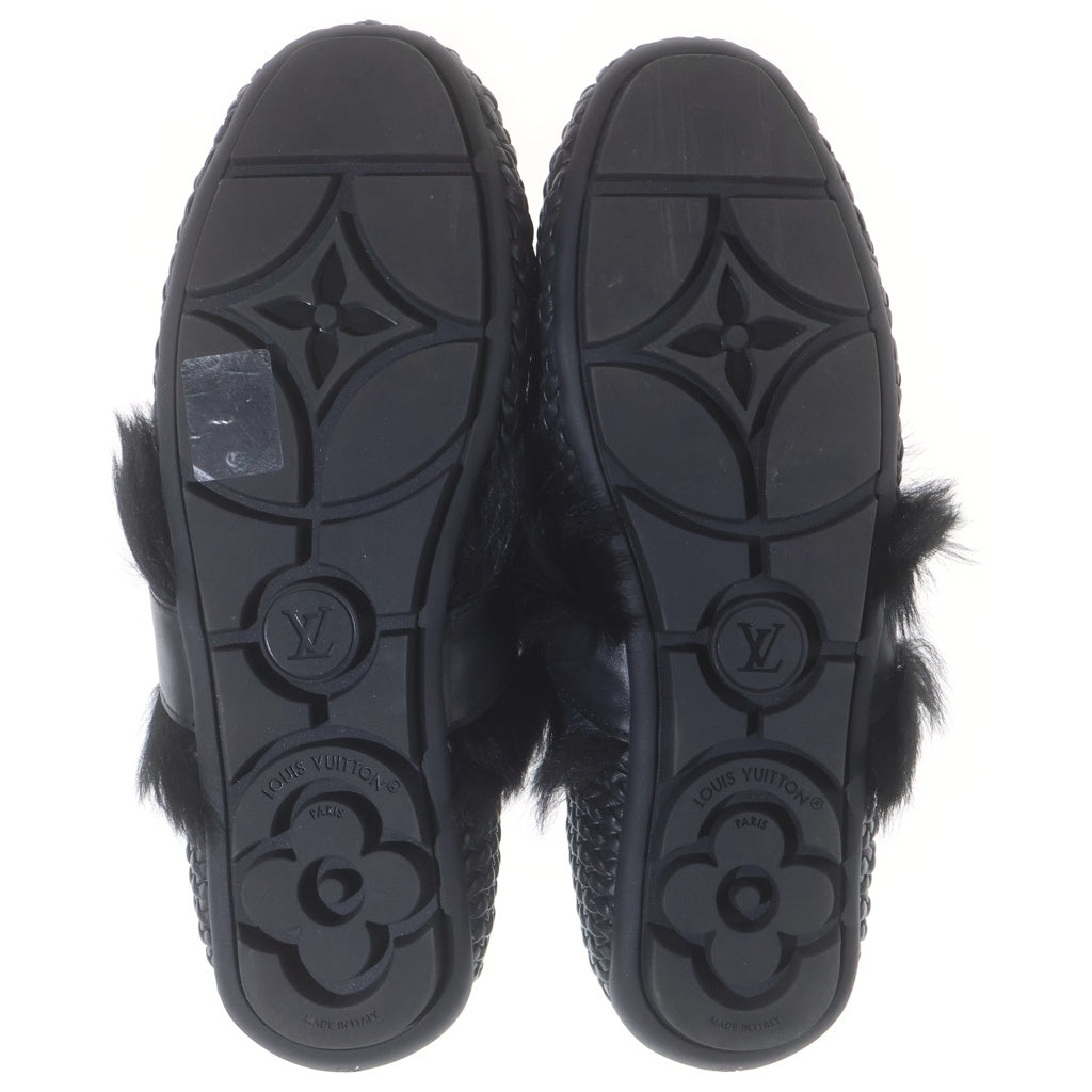 LOUIS VUITTON(ルイヴィトン) Haven Flat Mule ヘイヴンフラットミュール シューズ カーフレザー メタルパーツ ブラック レディース