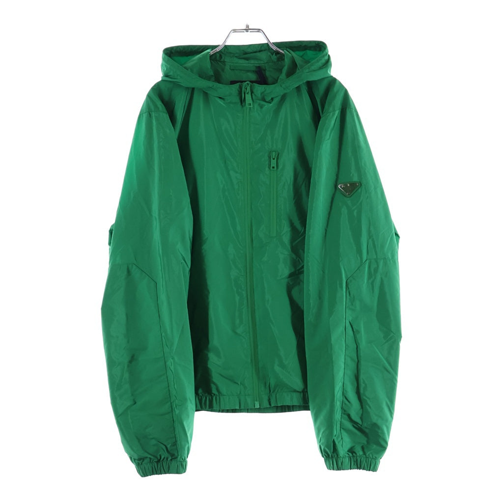PRADA(プラダ) トライアングルロゴ フーテッドジャケット ナイロン 三角ロゴ グリーン SGH051 レディース