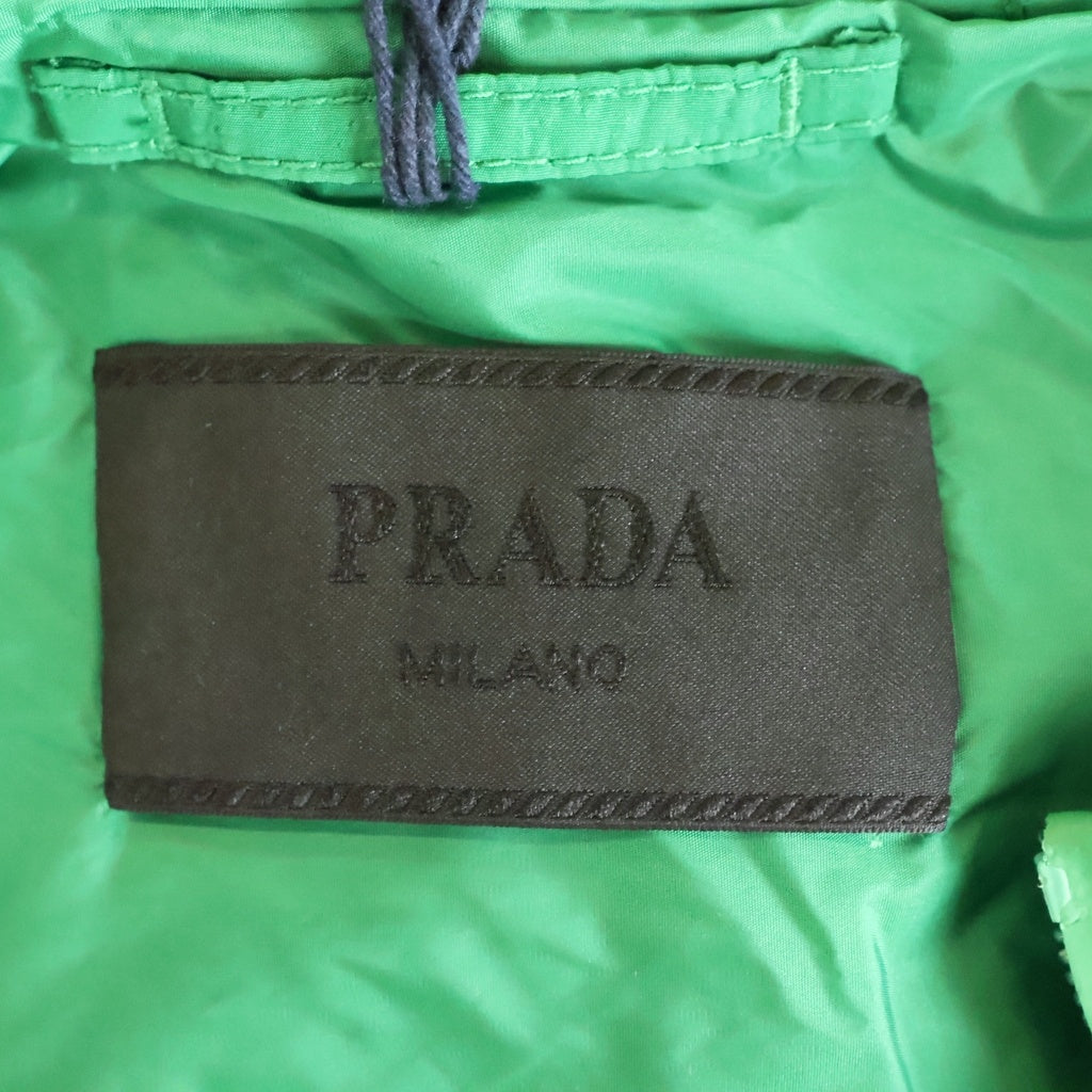 PRADA(プラダ) トライアングルロゴ フーテッドジャケット ナイロン 三角ロゴ グリーン SGH051 レディース