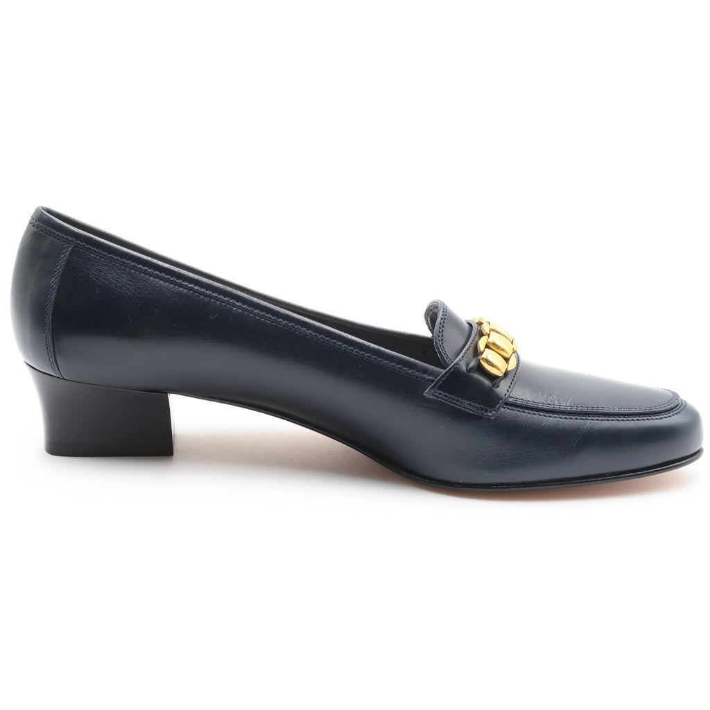 Salvatore Ferragamo(サルヴァトーレ フェラガモ) チェーン ヒールパンプス ネイビー #6 1/2 レディース