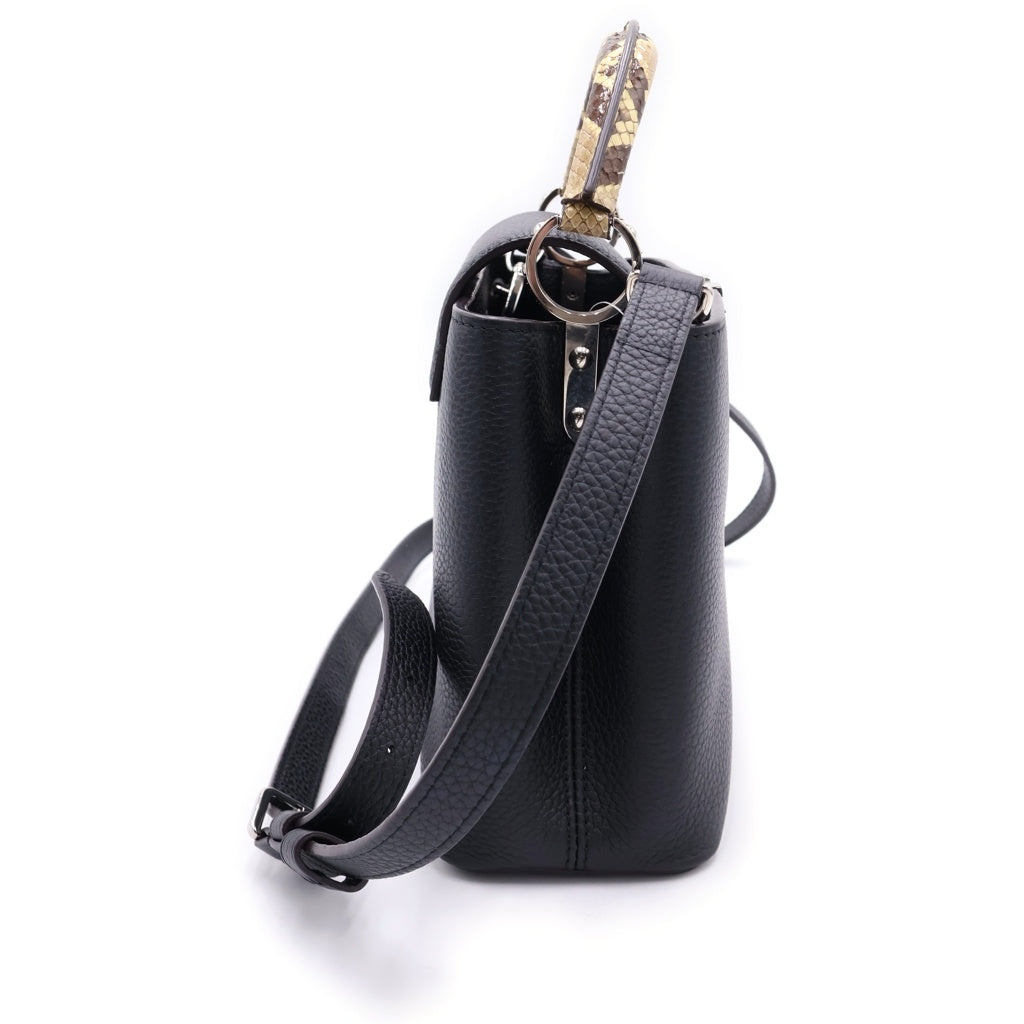 LOUIS VUITTON(ルイヴィトン) カプシーヌ BB 2WAYバッグ ハンドバッグ ショルダーバッグ ブラック ノワール パイソン×トリヨン N92040 シルバー金具 レディース