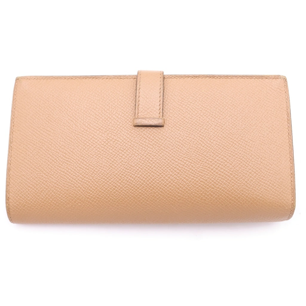 HERMES(エルメス) ベアンスフレバイカラー ロングウォレット 長財布 ブラウン×ピンク チャイ×モーブシルベヴシルベストル エプソン シルバー金具 レディース