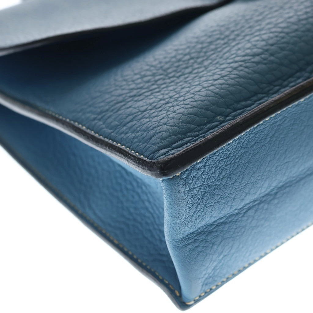 HERMES(エルメス) サックアデペッシュ 27 トリヨンクレマンス シルバー金具 ハンドバッグ セカンドバッグ ブリーフケース □L刻印 ブルージーン レディース