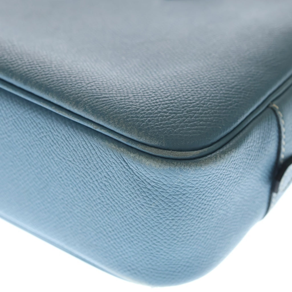 HERMES(エルメス) プリュムエラン28 エプソン シルバー金具 ハンドバッグ □L刻印 ブルージーン レディース