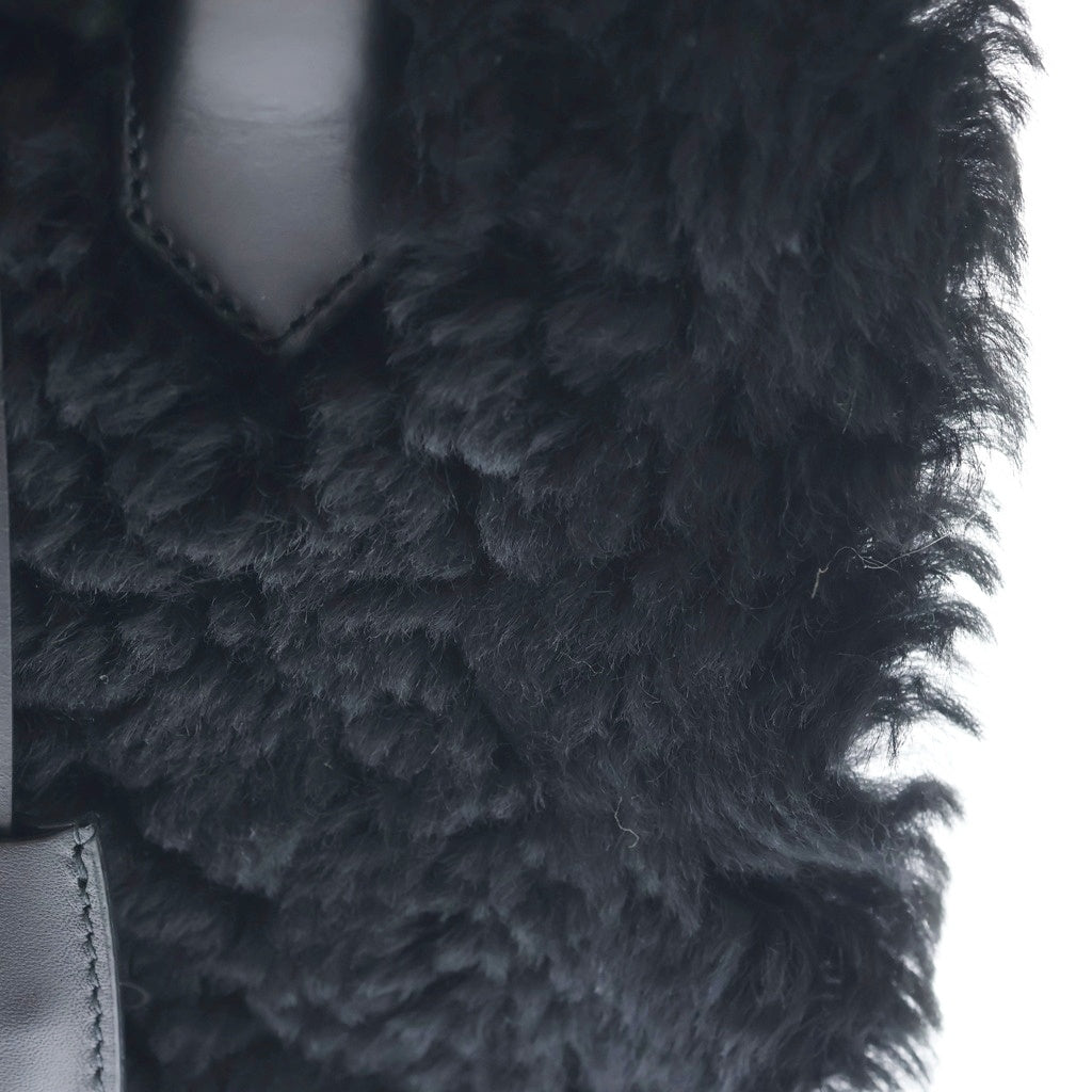 BALENCIAGA(バレンシアガ) パドロックヌード ミニ 2WAYバッグ ショルダーバッグ ハンドバッグ ブラック ボア×レザー 347237 シルバー金具 レディース