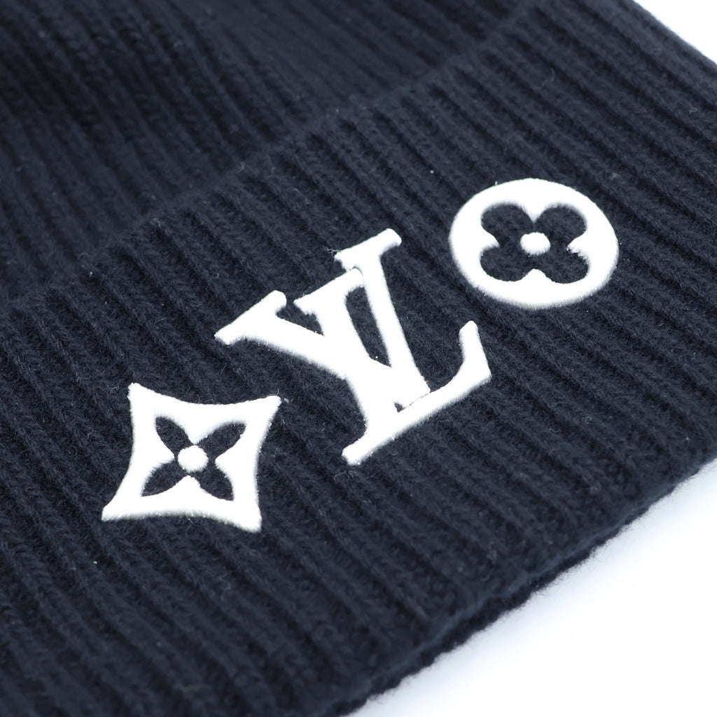 LOUIS VUITTON(ルイヴィトン) LV ヘッドライン ニットキャップ ビーニー ロゴ刺繍 ブラック M77872 レディース