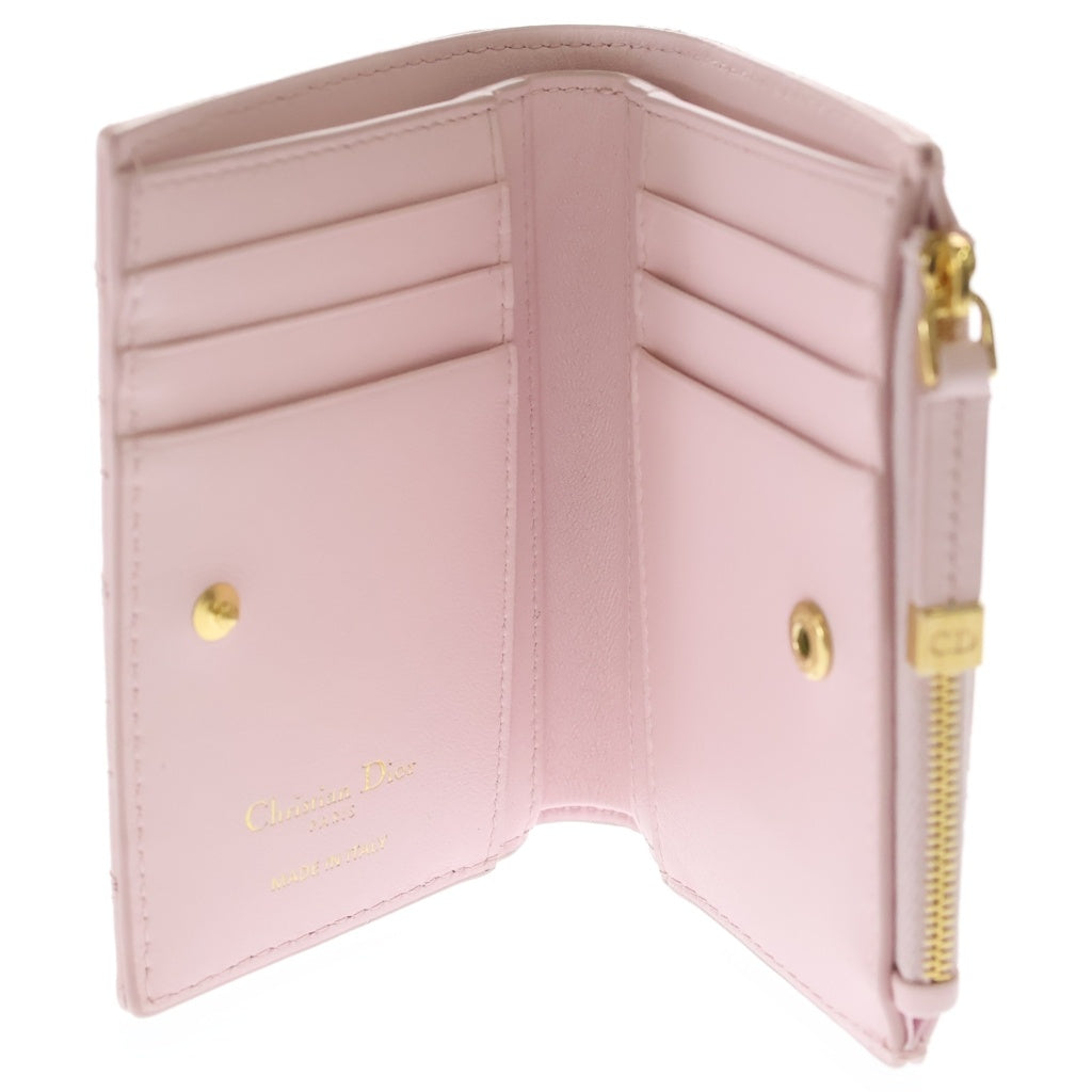 DIOR(ディオール) カロ ピンク ハート 二つ折り財布 コンパクトウォレット レザー ゴールド金具 レディース