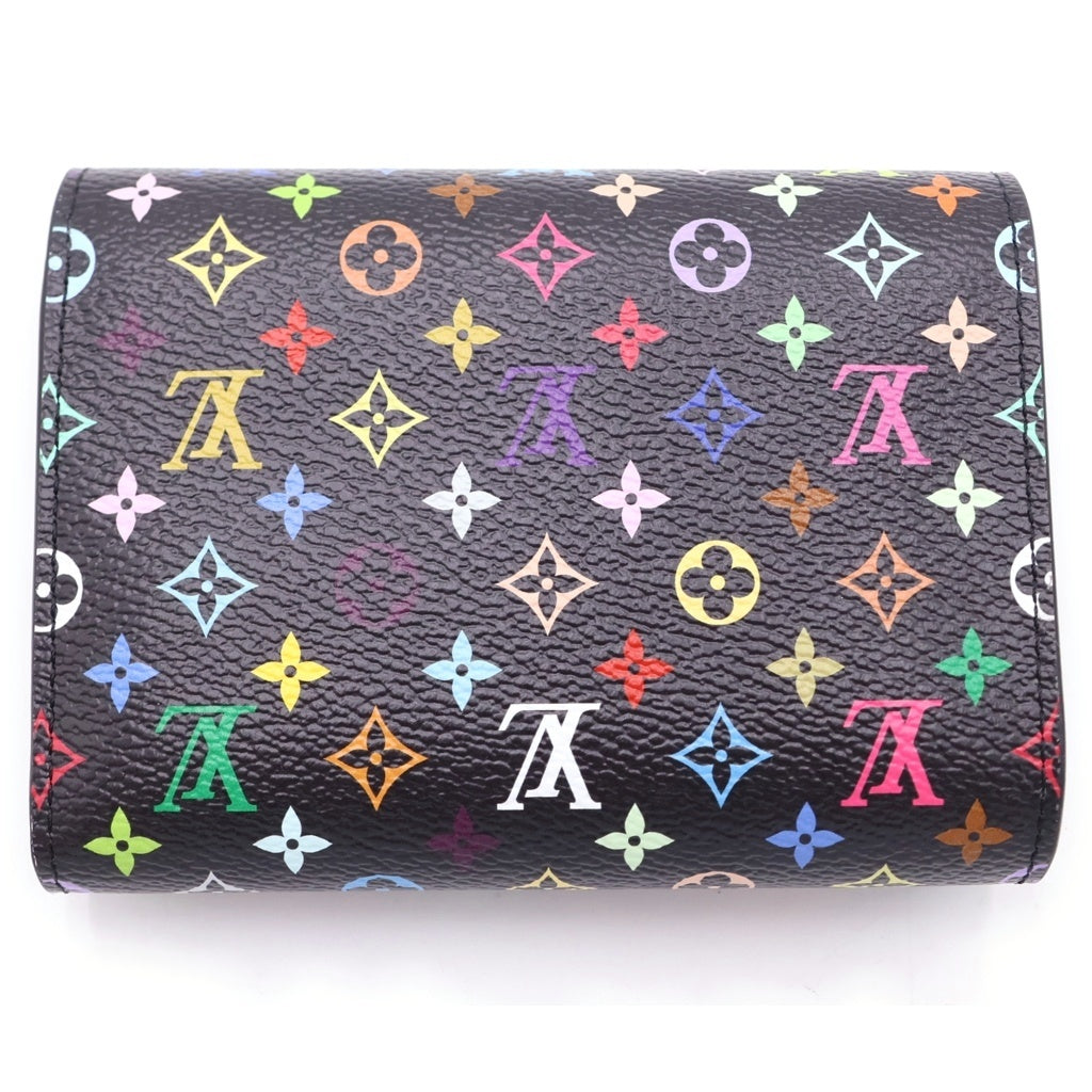 LOUIS VUITTON(ルイヴィトン) モノグラムマルチカラー ポルトフォイユヴィクトリーヌ コンパクトウォレット 三つ折り財布 ブラック M14163 シルバー金具