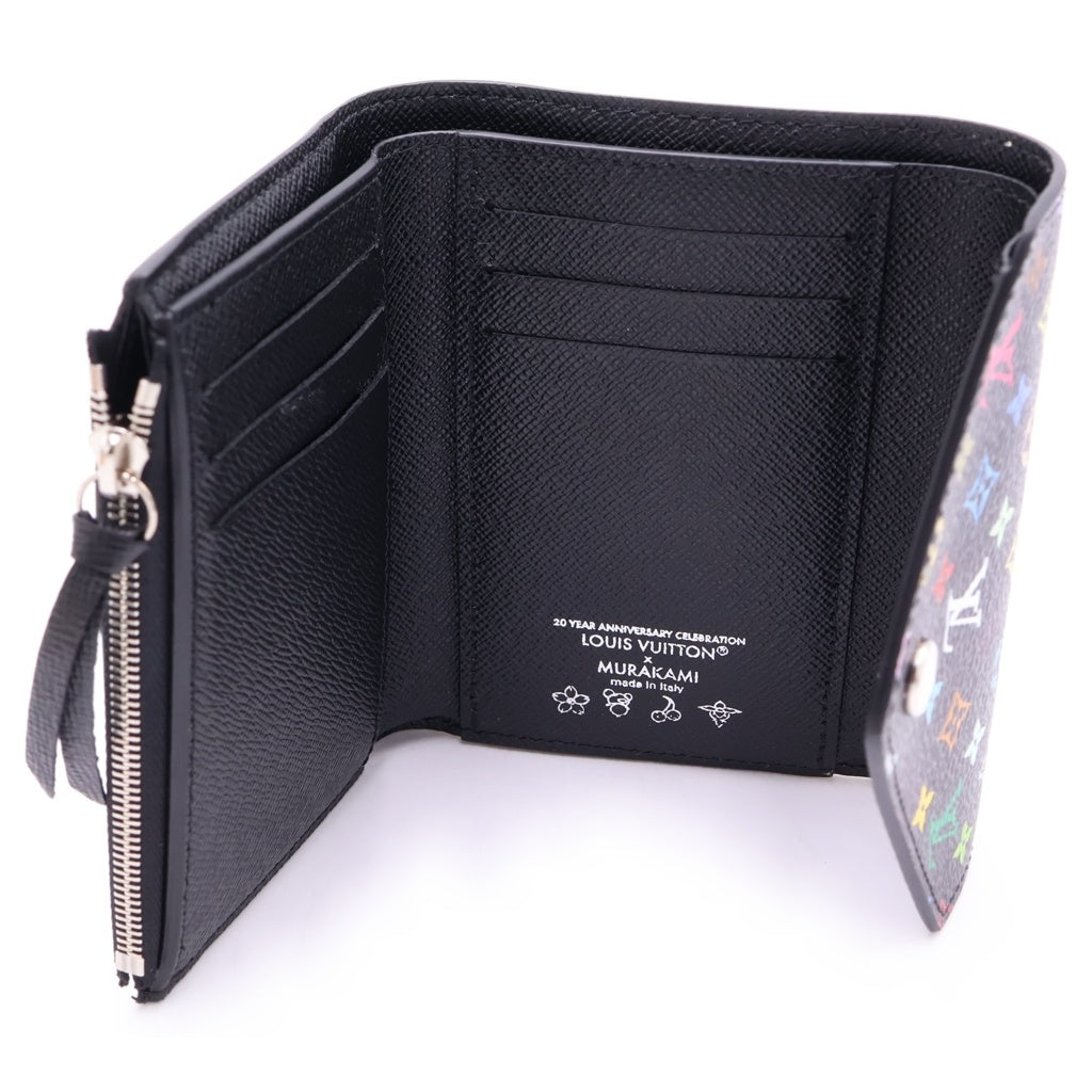 LOUIS VUITTON(ルイヴィトン) モノグラムマルチカラー ポルトフォイユヴィクトリーヌ コンパクトウォレット 三つ折り財布 ブラック M14163 シルバー金具