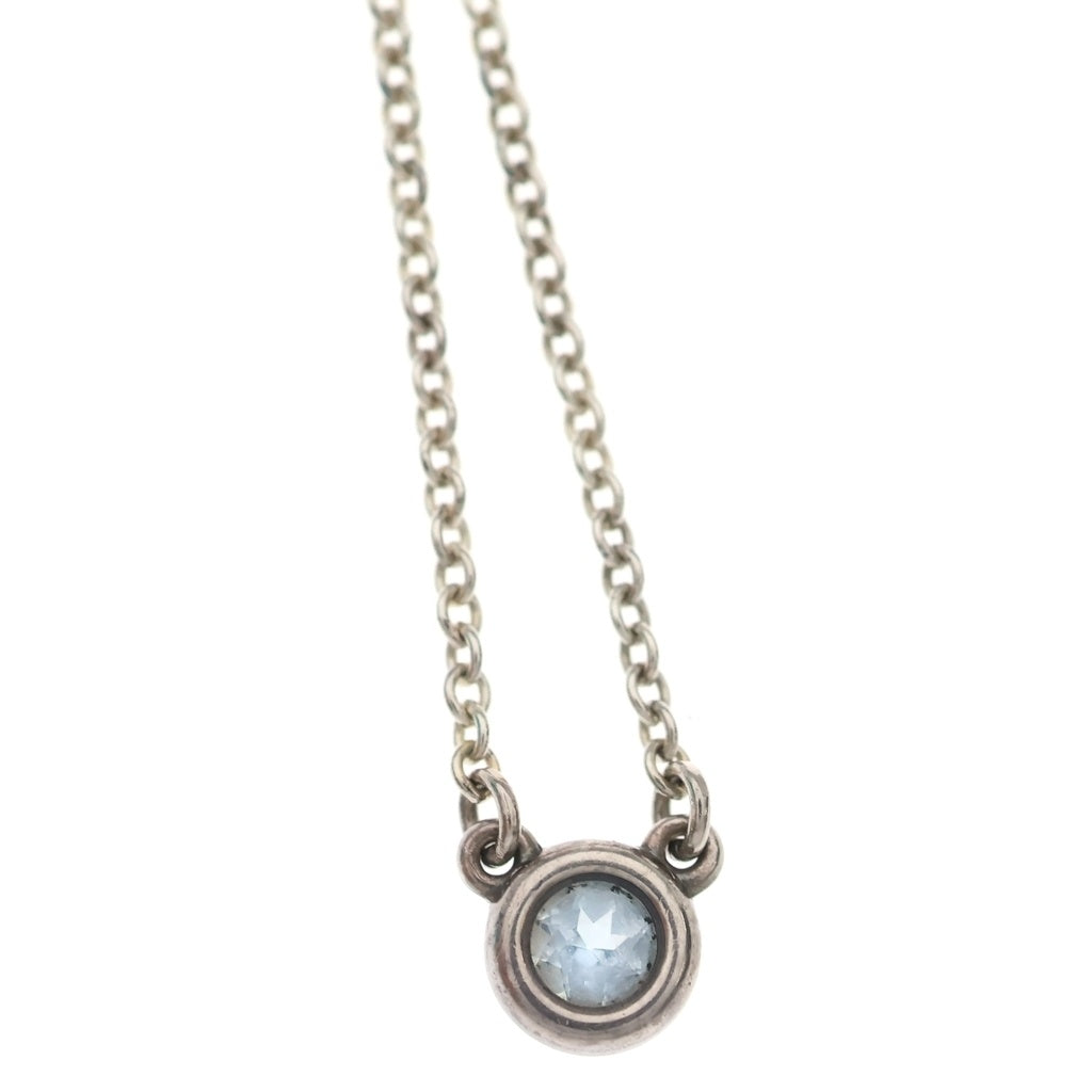 TIFFANY & Co.(ティファニー) ティファニー ネックレス バイザヤード ペンダント チェーン シルバー925 アクアマリン ブルー レディース