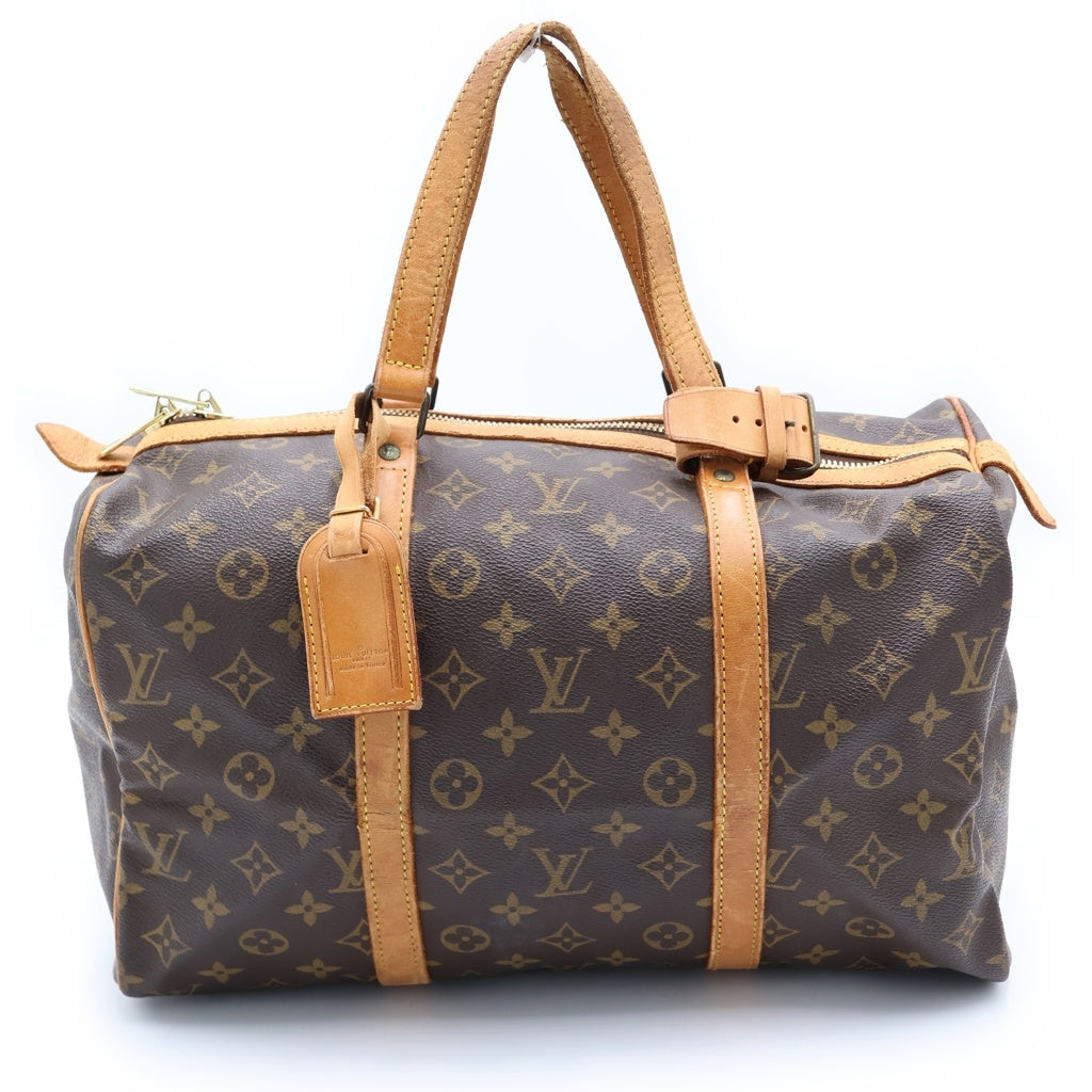 LOUIS VUITTON(ルイヴィトン) モノグラム サックスプール35 ハンドバッグ ボストンバッグ ブラウン レザー×PVC M41626 ゴールド金具 レディース