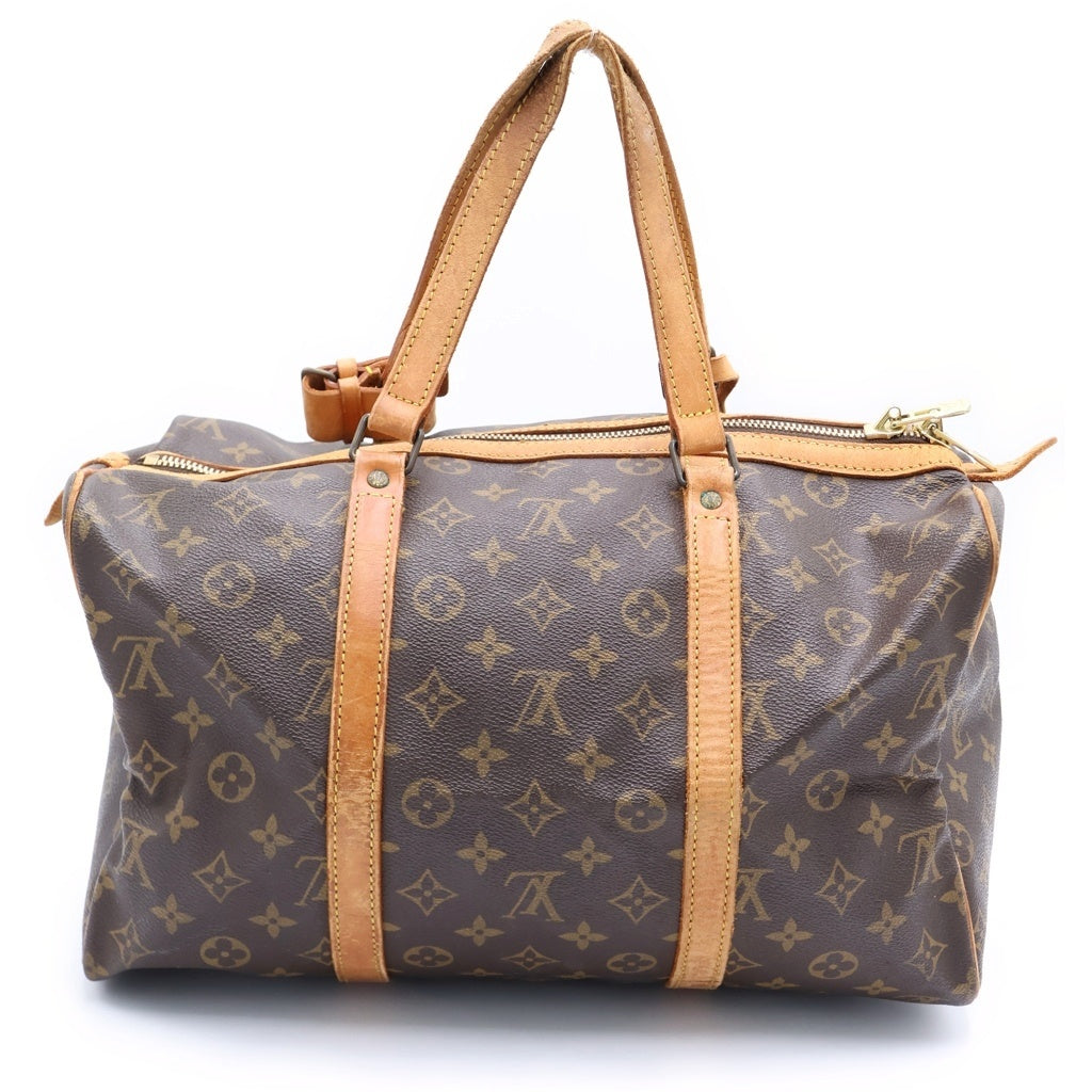 LOUIS VUITTON(ルイヴィトン) モノグラム サックスプール35 ハンドバッグ ボストンバッグ ブラウン レザー×PVC M41626 ゴールド金具 レディース