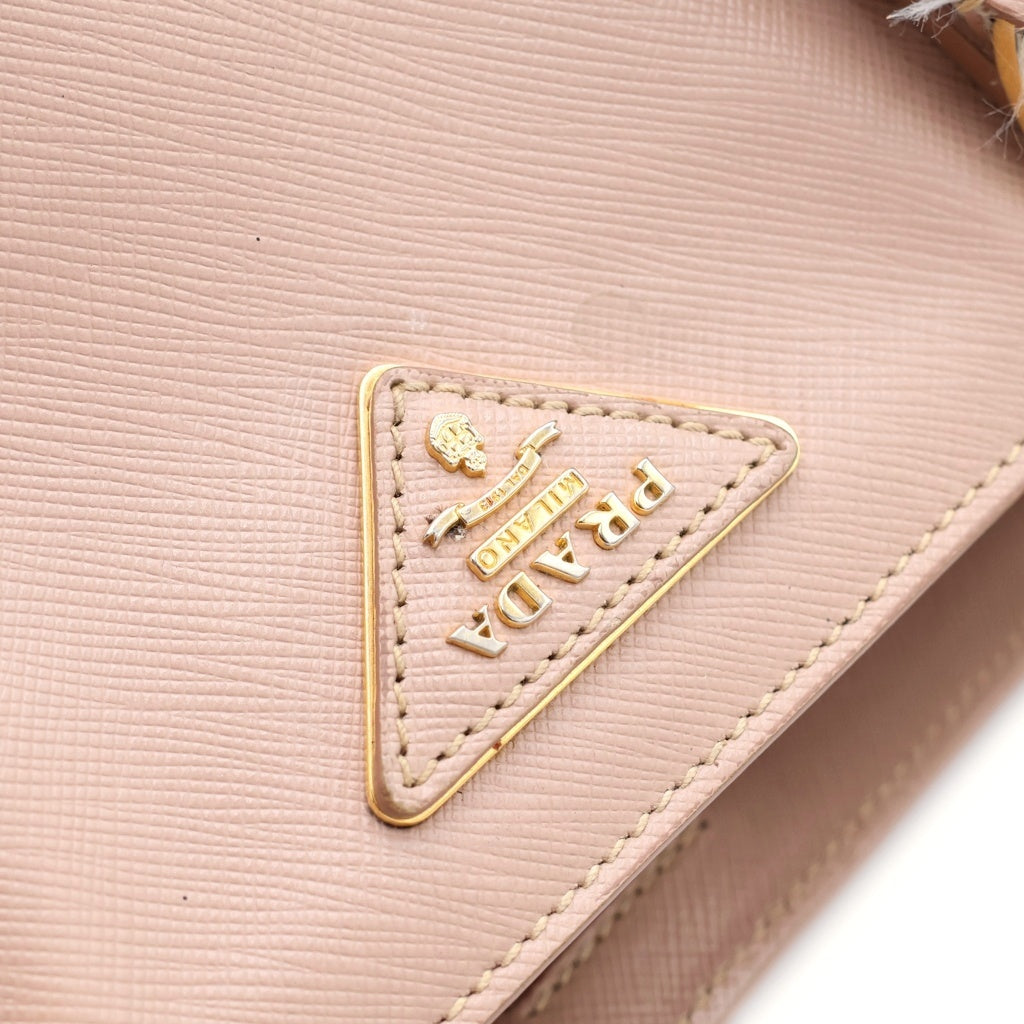 PRADA(プラダ) ガレリア 2WAYバッグ ショルダーバッグ ハンドバッグ ピンク レザー ゴールド金具 レディース