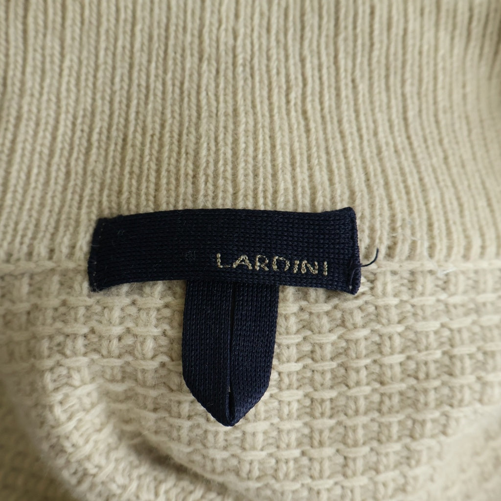 LARDINI(ラルディーニ) カバーオールジャケット ウール カシミヤ ニット ボタンダウン アイボリー JK456 レディース