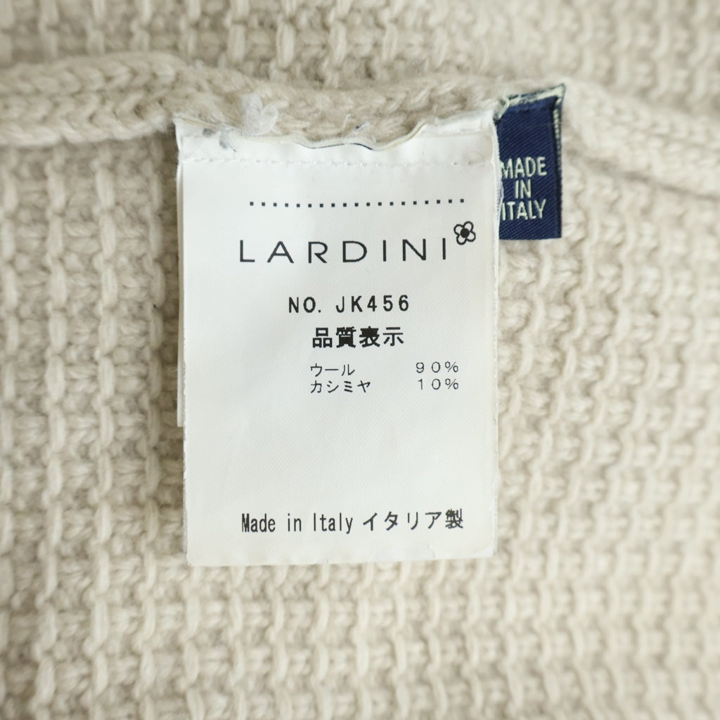 LARDINI(ラルディーニ) カバーオールジャケット ウール カシミヤ ニット ボタンダウン アイボリー JK456 レディース