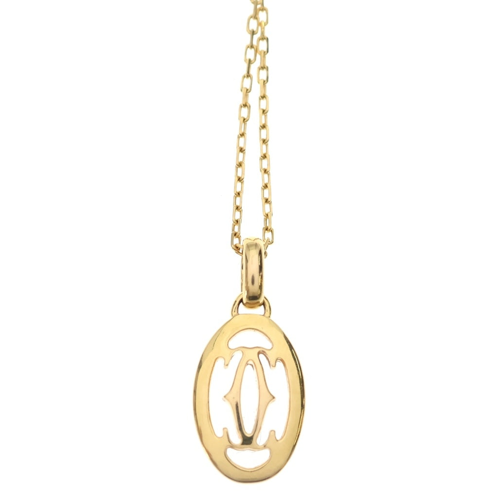 Cartier(カルティエ) ドゥーブルC ダイヤ ネックレス ペンダント Au750 K18 PG ピンクゴールド FLF171 レディース