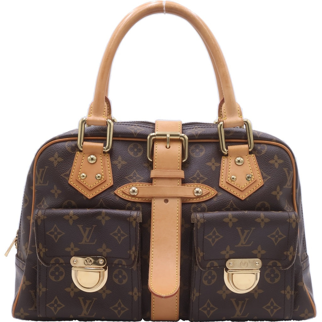 LOUIS VUITTON(ルイヴィトン) モノグラム マンハッタンGM PVC レザー ハンドバッグ ブラウン M40025 レディース