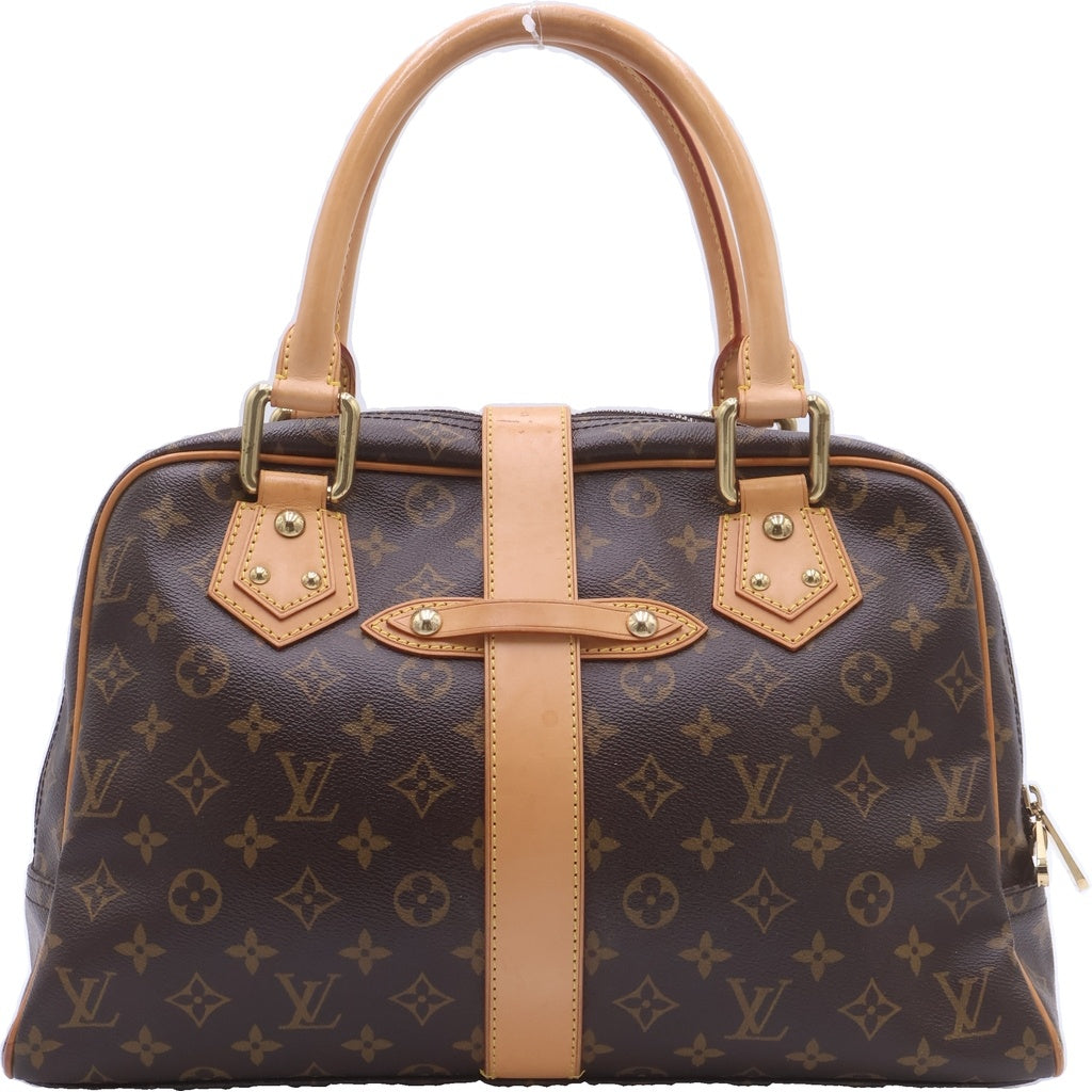 LOUIS VUITTON(ルイヴィトン) モノグラム マンハッタンGM PVC レザー ハンドバッグ ブラウン M40025 レディース