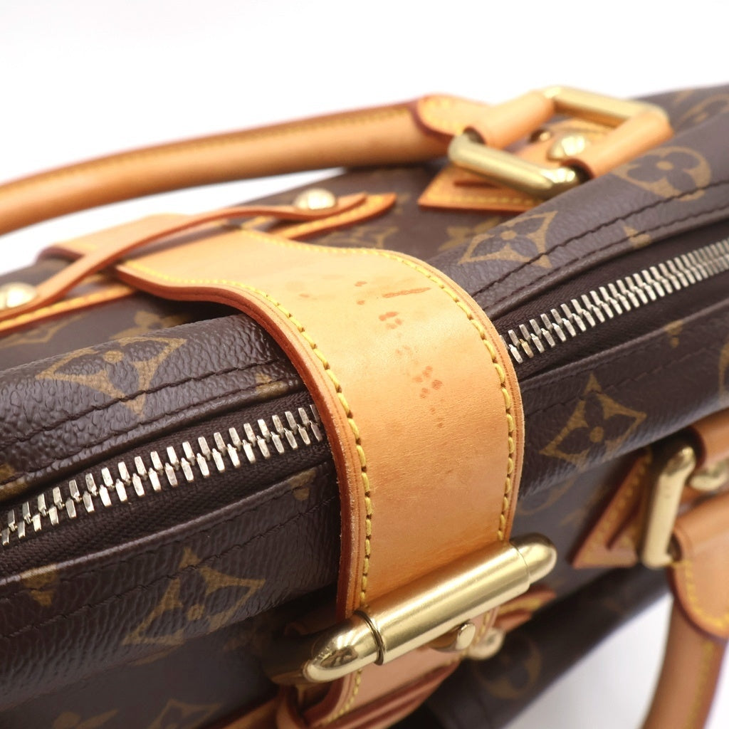 LOUIS VUITTON(ルイヴィトン) モノグラム マンハッタンGM PVC レザー ハンドバッグ ブラウン M40025 レディース