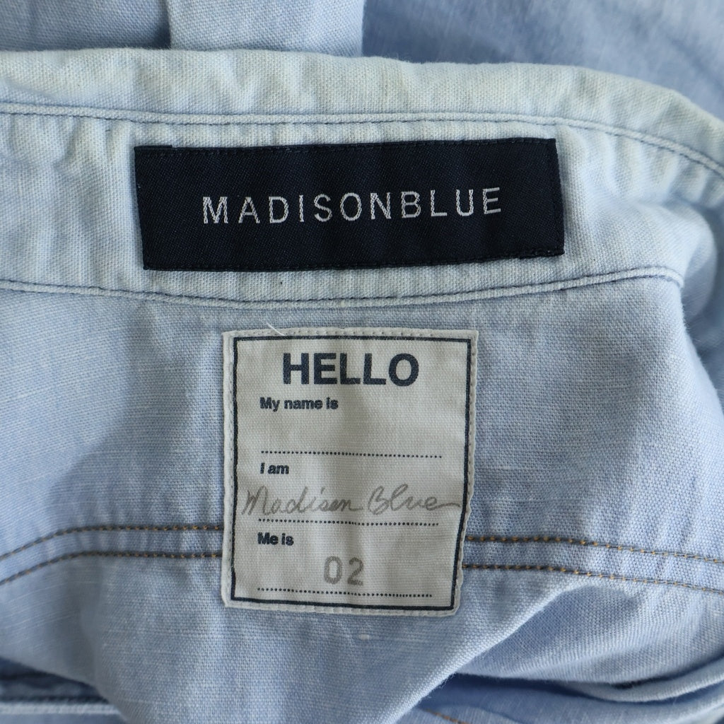 MADISONBLUE(マディソンブルー) コットン長袖シャツ シャンブレー ブルー MB171-5025