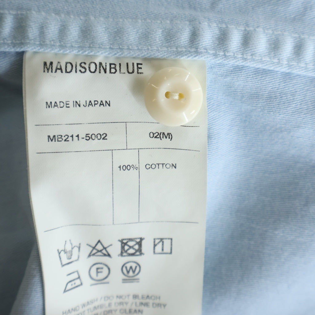 MADISONBLUE(マディソンブルー) コットン長袖シャツ ボタンダウン ブルー MB211-5002