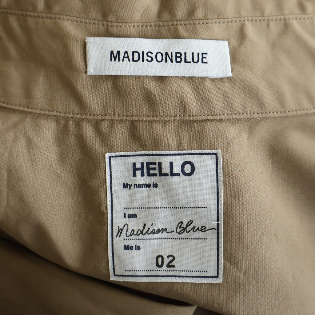 MADISONBLUE(マディソンブルー) コットン半袖シャツ ボタンダウン ブラウン MB999-5718