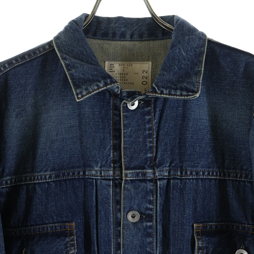 Sacai(サカイ) 21AW Denim×MA-1 Jacket ドッキング デニム トラッカージャケット インディゴ/カーキ SCM-022