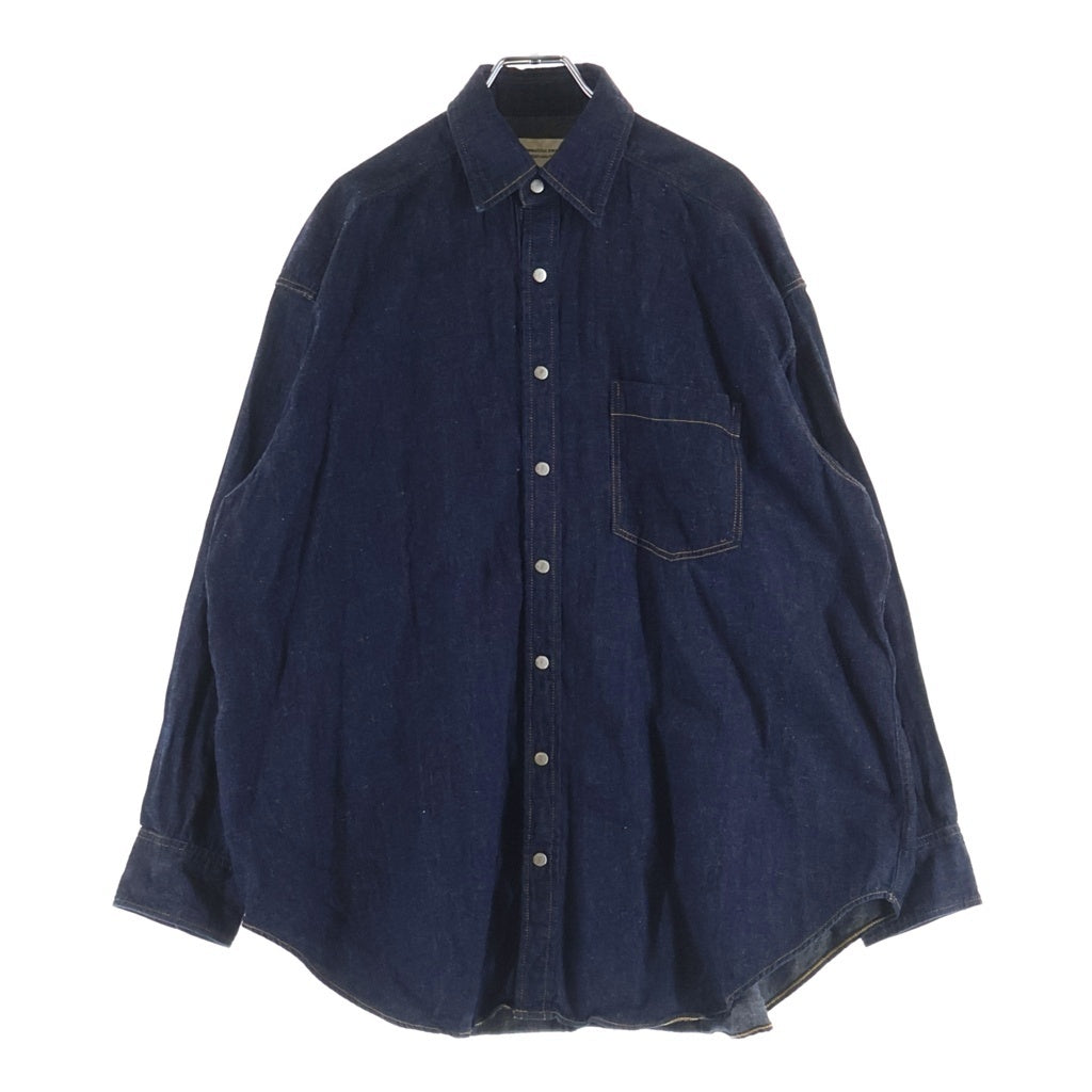 beautiful people(ビューティフルピープル) dungaree denim big tuck over shirt ダンガリーデニム ビッグ タック オーバー 長袖シャツ インディゴ 1445106020