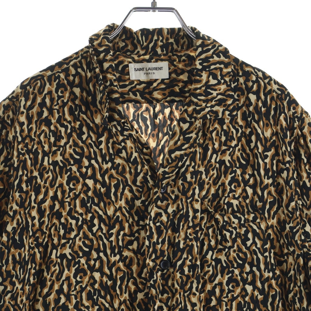 SAINT LAURENT PARIS(サンローランパリ) レオパード柄シャツ ブラウン #38