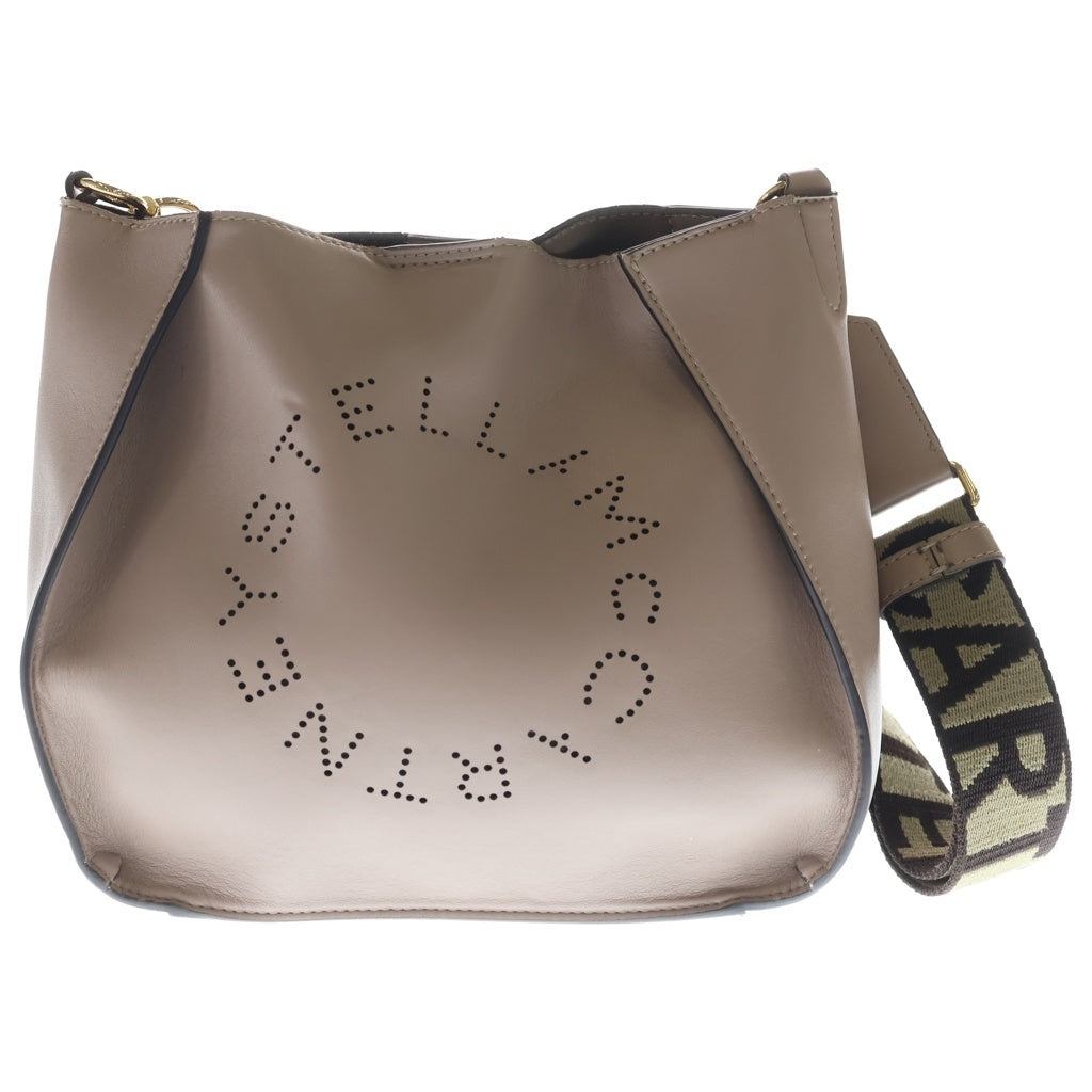STELLA McCARTNEY(ステラマッカートニー) ステラロゴ レザー クロスボディ ショルダーバッグ ピンクベージュ モカ系 レディース