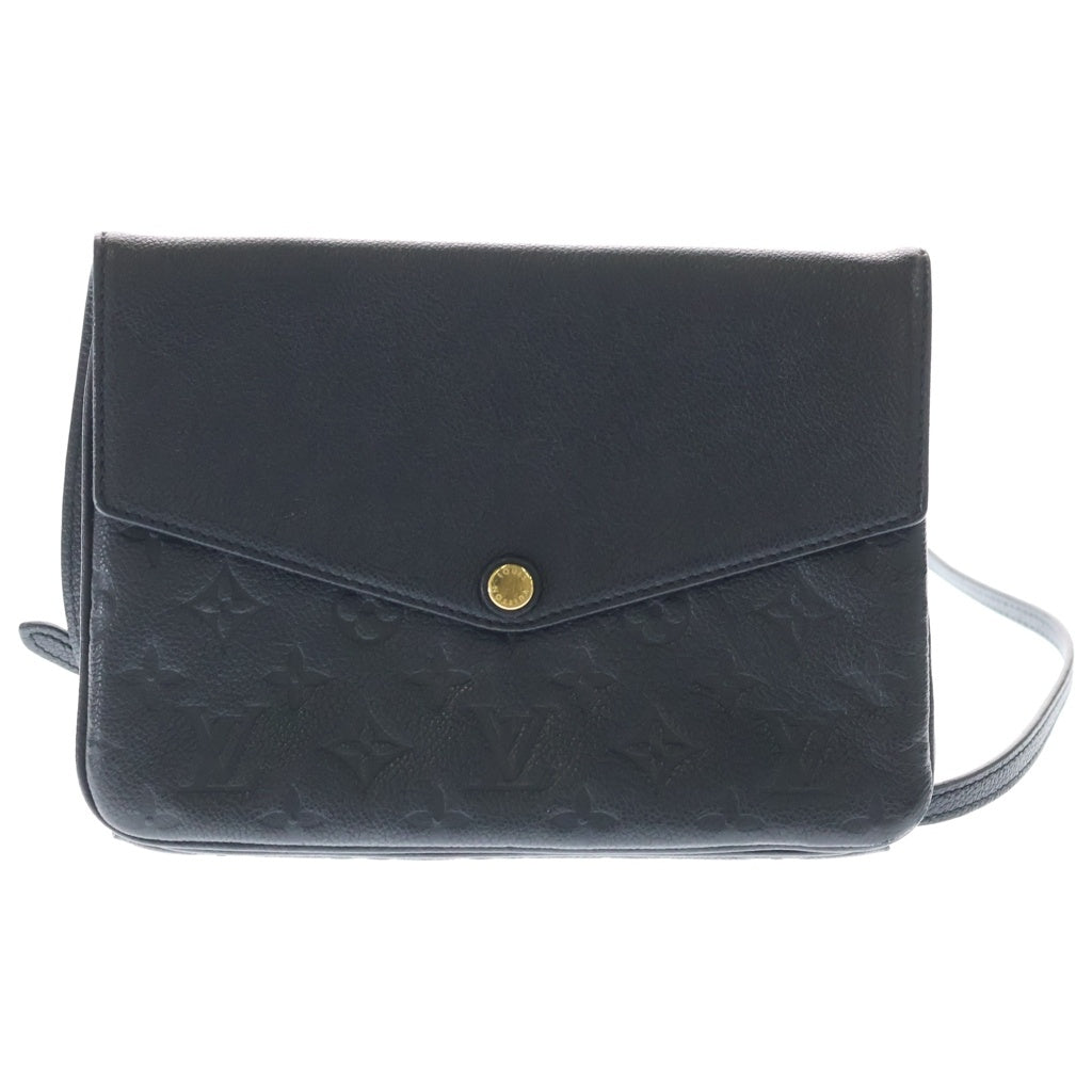 LOUIS VUITTON(ルイヴィトン) モノグラム アンプラント トワイス レザー ショルダーバッグ ゴールド金具 ブラック M50258 レディース