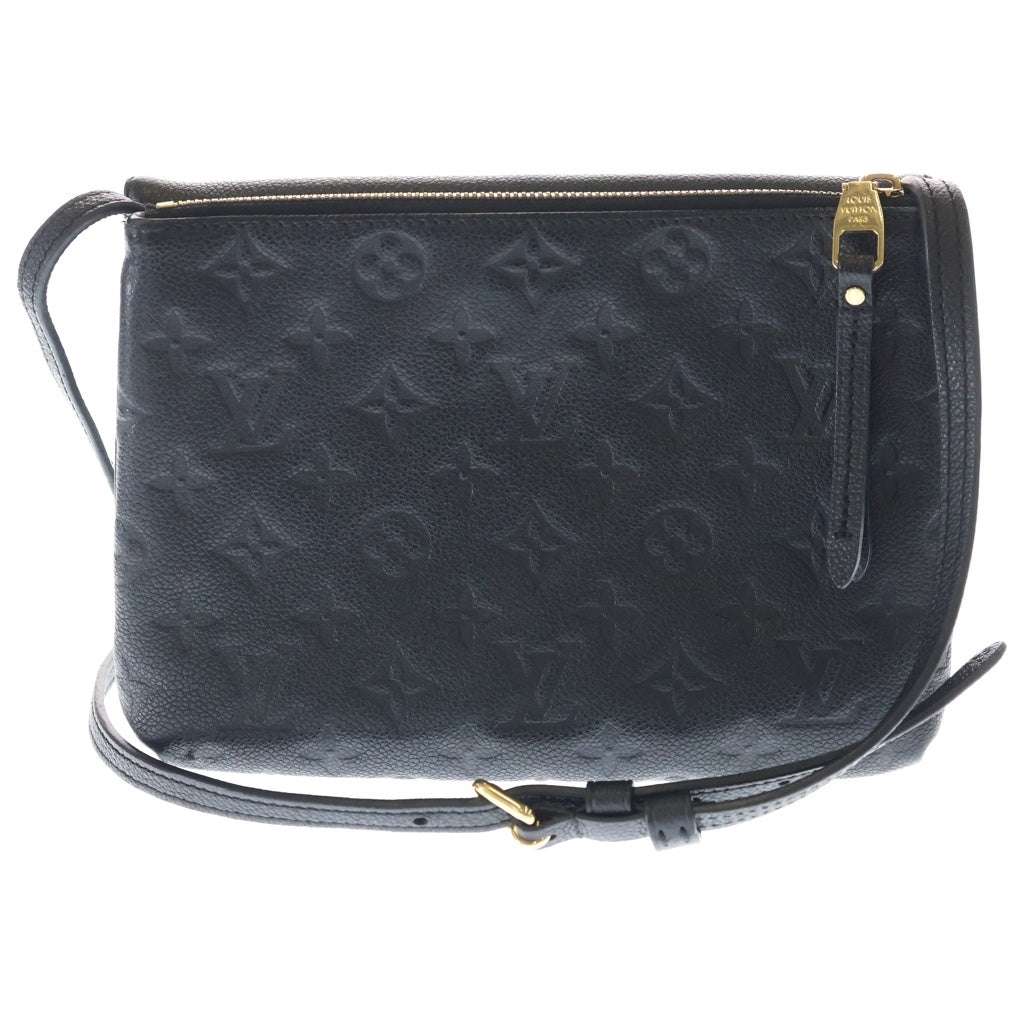 LOUIS VUITTON(ルイヴィトン) モノグラム アンプラント トワイス レザー ショルダーバッグ ゴールド金具 ブラック M50258 レディース