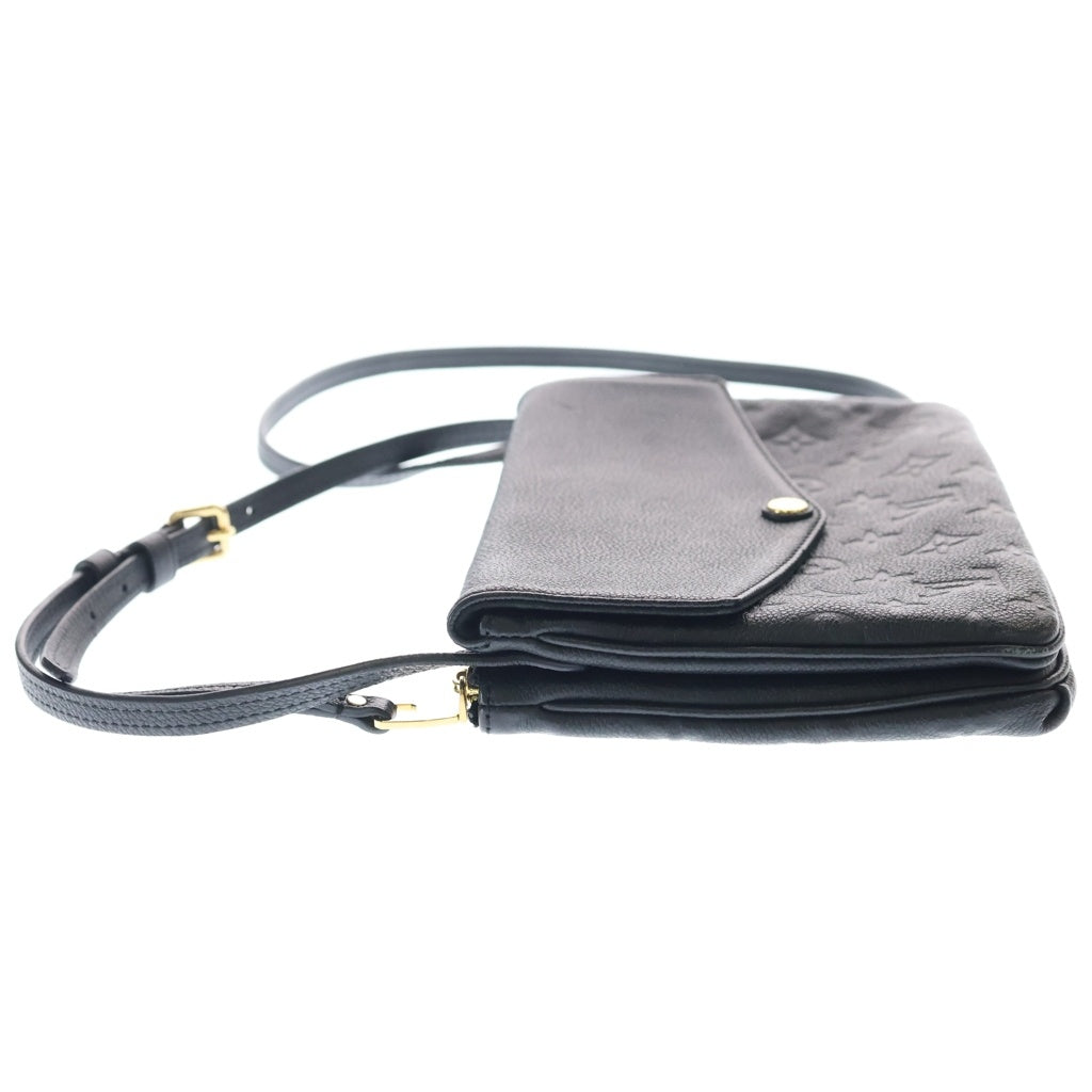 LOUIS VUITTON(ルイヴィトン) モノグラム アンプラント トワイス レザー ショルダーバッグ ゴールド金具 ブラック M50258 レディース