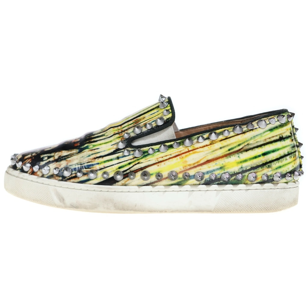 CHRISTIAN LOUBOUTIN(クリスチャンルブタン) スタッズスリッポン フラットシューズ マルチカラー #38.5 レディース