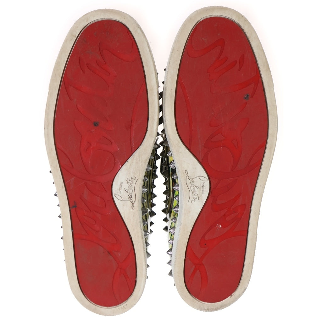 CHRISTIAN LOUBOUTIN(クリスチャンルブタン) スタッズスリッポン フラットシューズ マルチカラー #38.5 レディース